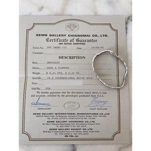 18K White Golf bracelet with Ruby & Diamond from Thailand.‎